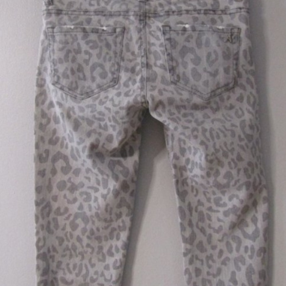 Special A Gray Leopard Print Skinny Shimmer Glitter Jeans 27